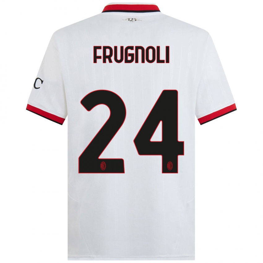 Dames Leonardo Frugnoli #24 Wit Zwart Rood Uitshirt Uittenue 2024/25 T-Shirt België