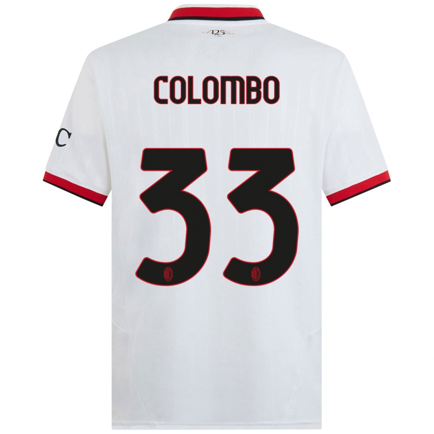 Femme Maillot Federico Colombo #33 Blanc Noir Rouge Tenues Extérieur 2024/25 T-Shirt Belgique