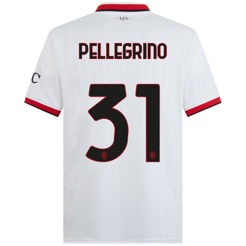 Femme Maillot Marco Pellegrino #31 Blanc Noir Rouge Tenues Extérieur 2024/25 T-Shirt Belgique