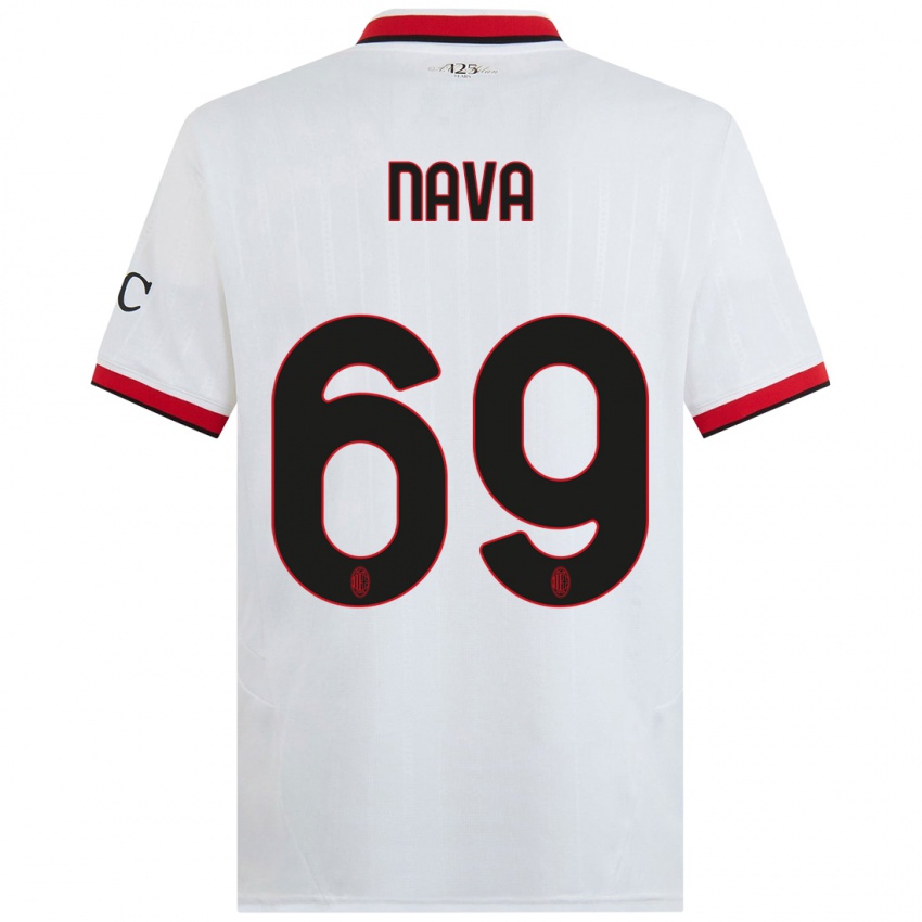 Femme Maillot Lapo Nava #69 Blanc Noir Rouge Tenues Extérieur 2024/25 T-Shirt Belgique