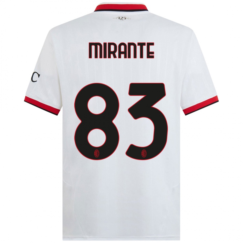 Femme Maillot Antonio Mirante #83 Blanc Noir Rouge Tenues Extérieur 2024/25 T-Shirt Belgique