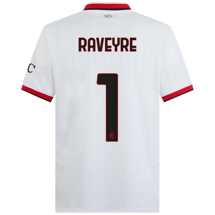 Femme Maillot Noah Raveyre #1 Blanc Noir Rouge Tenues Extérieur 2024/25 T-Shirt Belgique