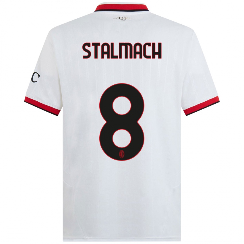 Femme Maillot Dariusz Stalmach #8 Blanc Noir Rouge Tenues Extérieur 2024/25 T-Shirt Belgique