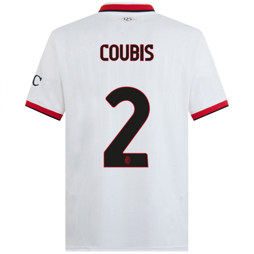 Femme Maillot Andrei Coubis #2 Blanc Noir Rouge Tenues Extérieur 2024/25 T-Shirt Belgique