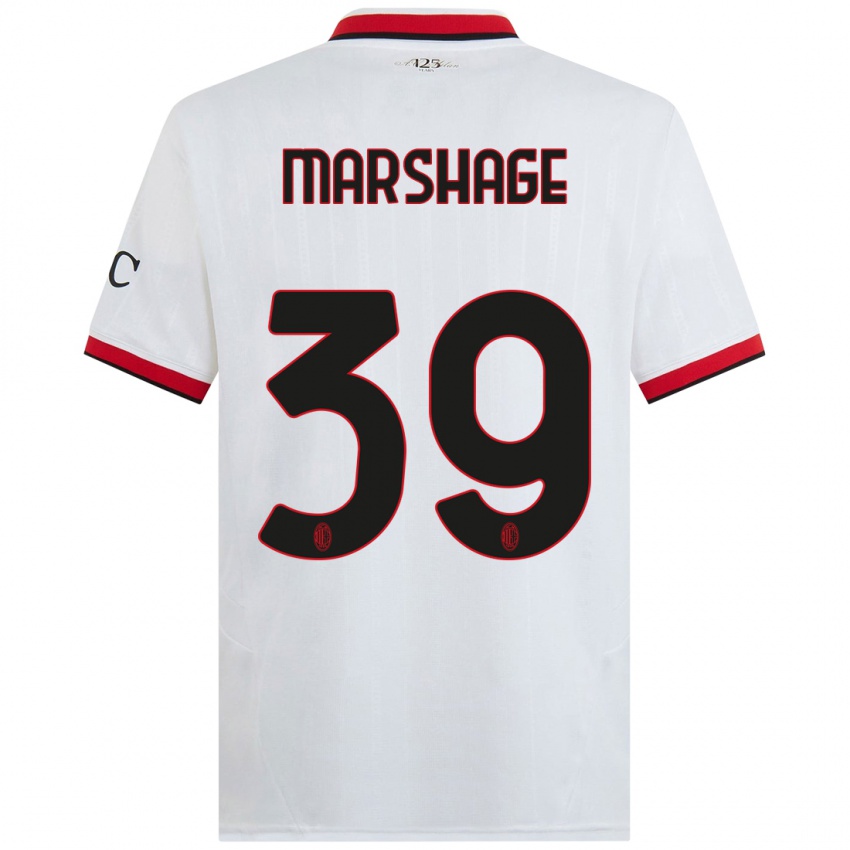 Femme Maillot Wilgot Marshage #39 Blanc Noir Rouge Tenues Extérieur 2024/25 T-Shirt Belgique