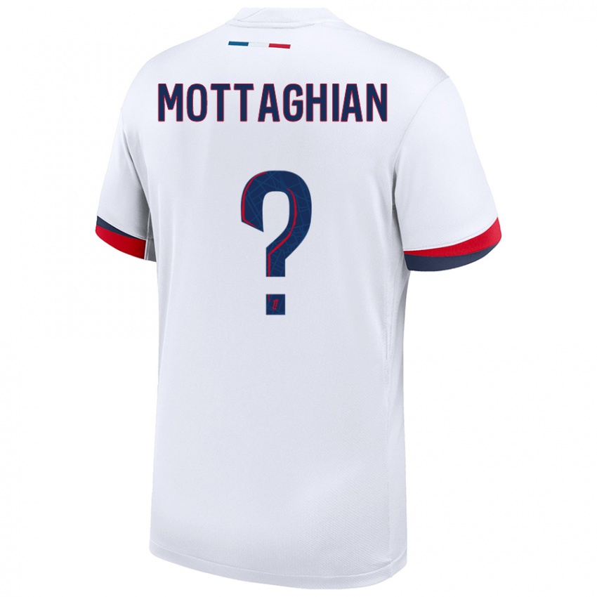 Femme Maillot Keyvan Mottaghian #0 Blanc Bleu Rouge Tenues Extérieur 2024/25 T-Shirt Belgique