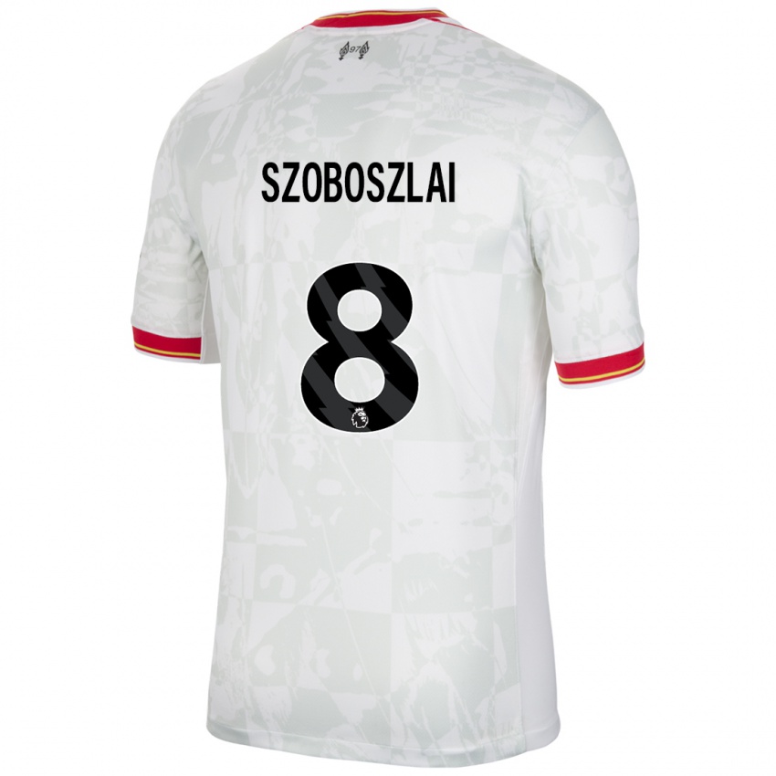 Damen Dominik Szoboszlai #8 Weiß Rot Schwarz Ausweichtrikot Trikot 2024/25 T-Shirt Belgien