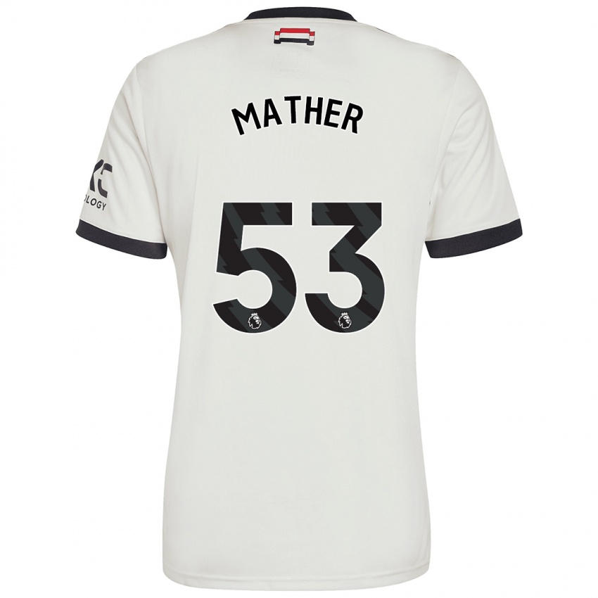 Femme Maillot Sam Mather #53 Blanc Cassé Troisieme 2024/25 T-Shirt Belgique