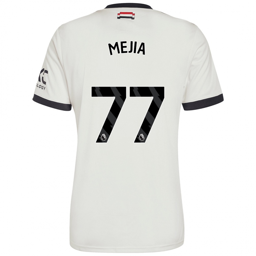 Femme Maillot Mateo Mejia #77 Blanc Cassé Troisieme 2024/25 T-Shirt Belgique