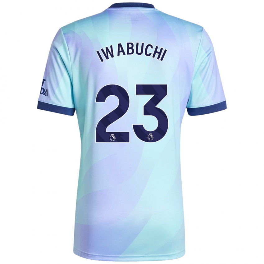 Femme Maillot Mana Iwabuchi #23 Aqua Troisieme 2024/25 T-Shirt Belgique