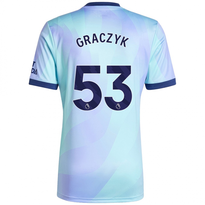 Damen Hubert Graczyk #53 Aquamarin Ausweichtrikot Trikot 2024/25 T-Shirt Belgien