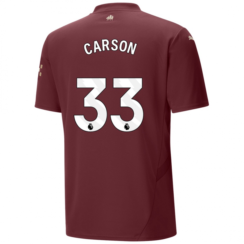 Damen Scott Carson #33 Kastanienbraun Ausweichtrikot Trikot 2024/25 T-Shirt Belgien