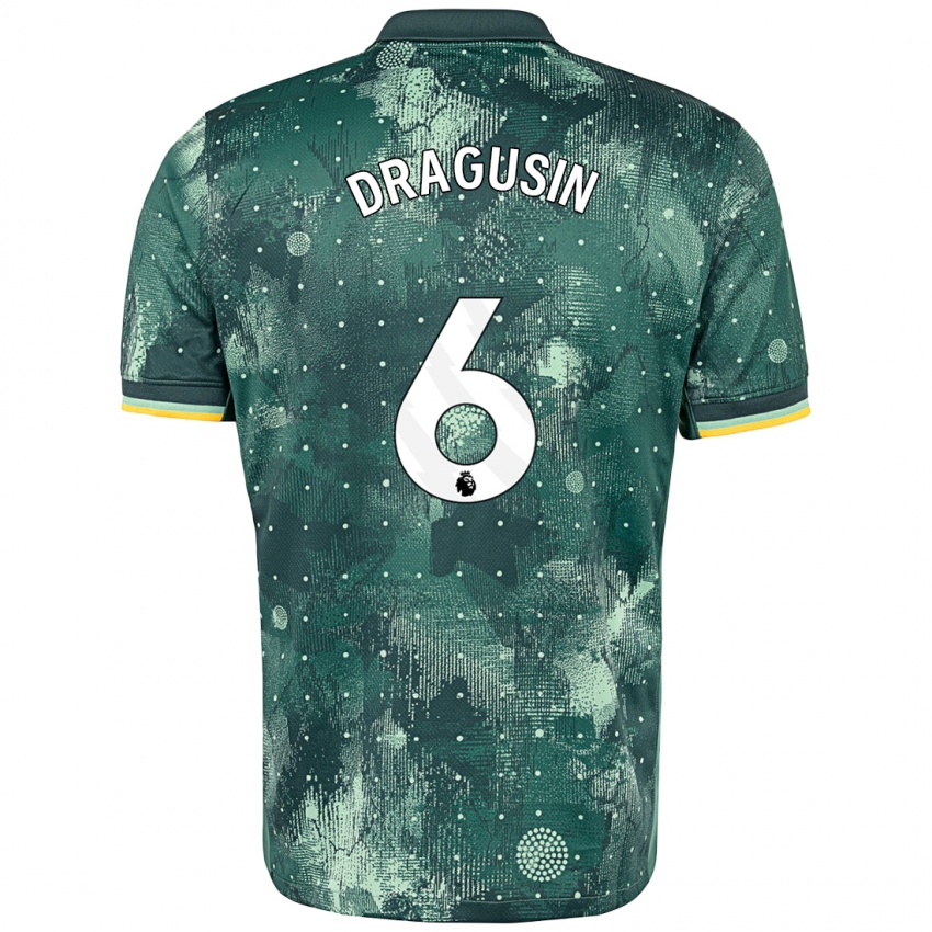 Dames Radu Drăgușin #6 Muntgroen Thuisshirt Derde Tenue 2024/25 T-Shirt België