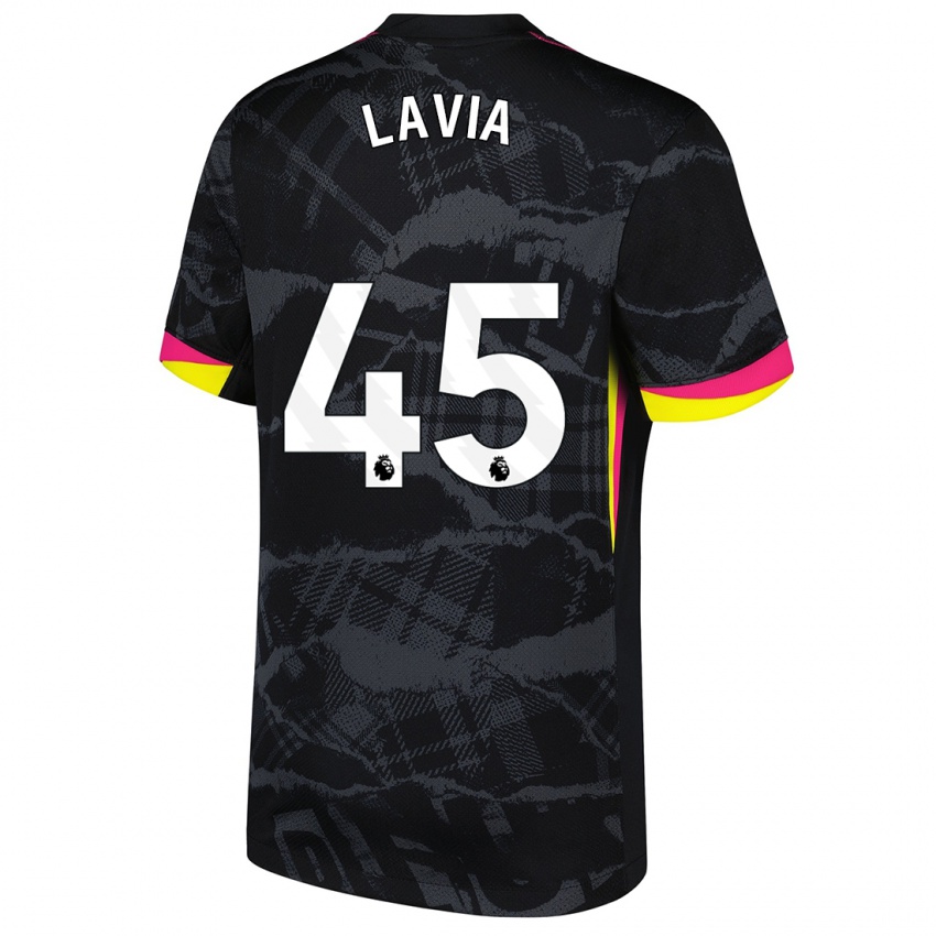 Femme Maillot Roméo Lavia #45 Noir Rose Troisieme 2024/25 T-Shirt Belgique