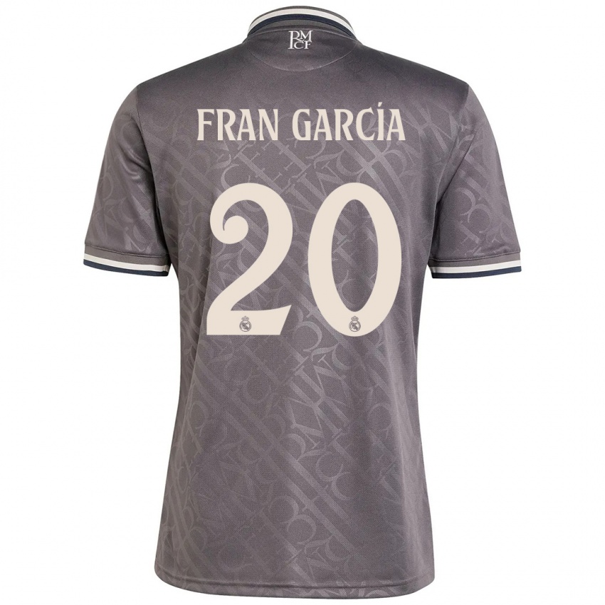 Dames Fran García #20 Houtskool Thuisshirt Derde Tenue 2024/25 T-Shirt België