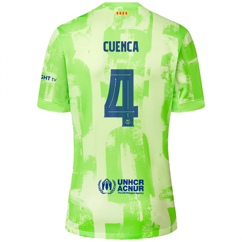 Femme Maillot Andrés Cuenca #4 Citron Vert Troisieme 2024/25 T-Shirt Belgique