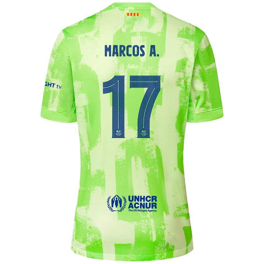 Femme Maillot Marcos Alonso #17 Citron Vert Troisieme 2024/25 T-Shirt Belgique