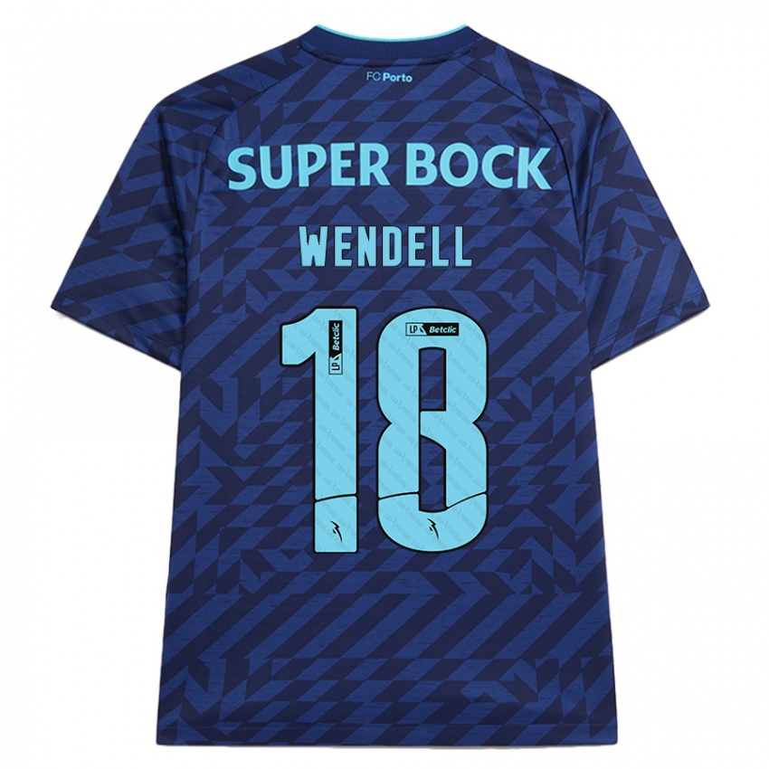 Femme Maillot Wendell #18 Bleu Marine Troisieme 2024/25 T-Shirt Belgique