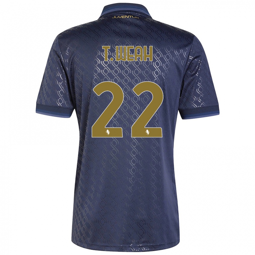 Femme Maillot Timothy Weah #22 Bleu Marine Troisieme 2024/25 T-Shirt Belgique