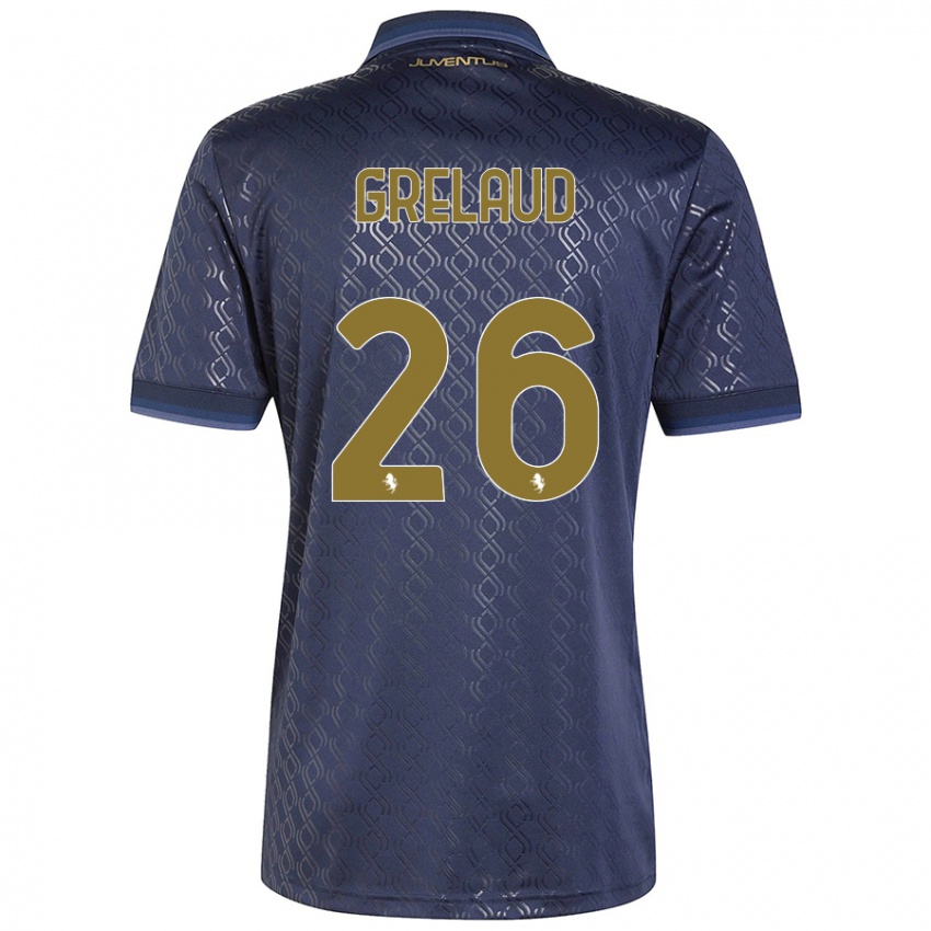 Femme Maillot Josue Grelaud #26 Bleu Marine Troisieme 2024/25 T-Shirt Belgique