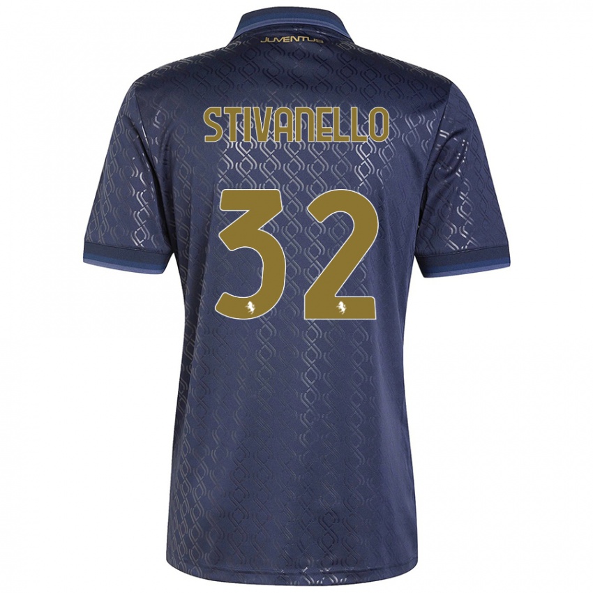 Femme Maillot Riccardo Stivanello #32 Bleu Marine Troisieme 2024/25 T-Shirt Belgique