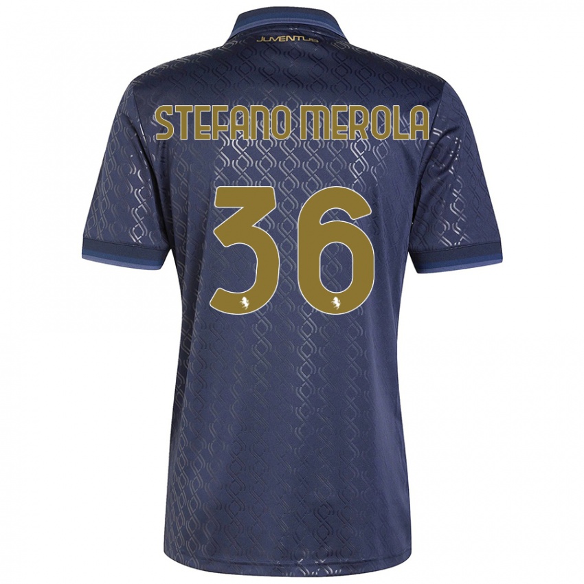 Femme Maillot Antonio Stefano Merola #36 Bleu Marine Troisieme 2024/25 T-Shirt Belgique