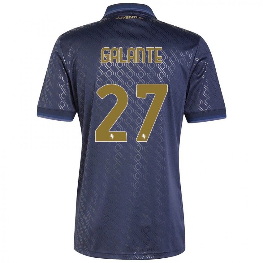 Femme Maillot Tommaso Galante #27 Bleu Marine Troisieme 2024/25 T-Shirt Belgique