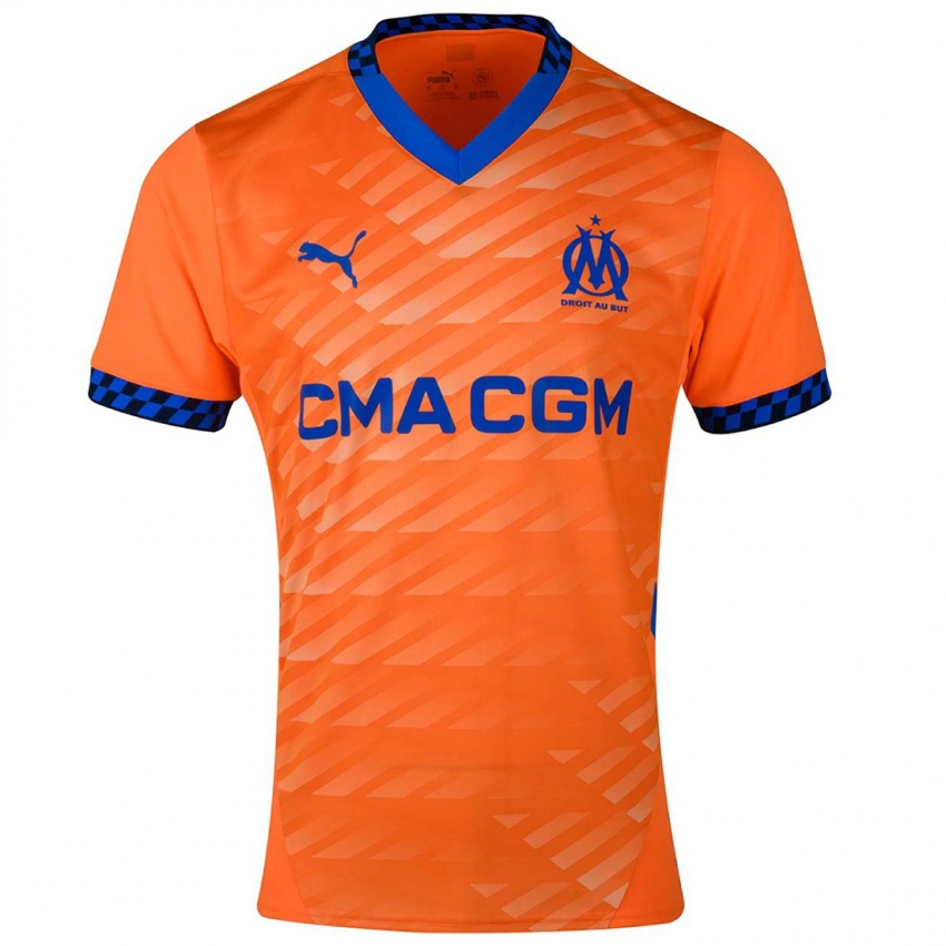 Dames Uw Naam #0 Oranje Donkerblauw Thuisshirt Derde Tenue 2024/25 T-Shirt België