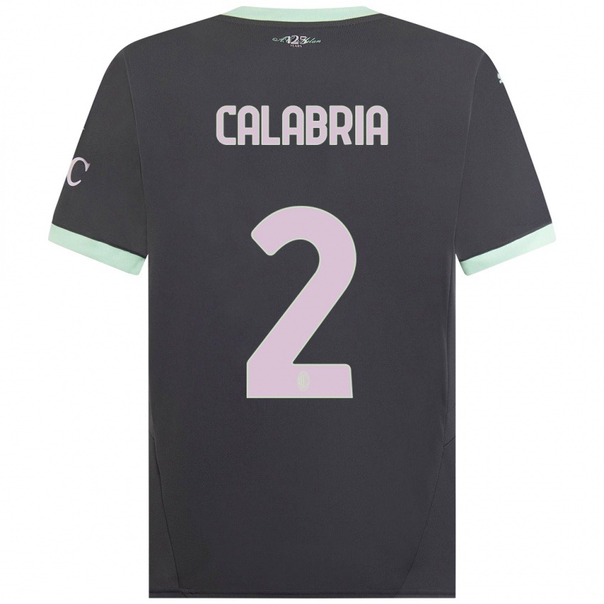 Femme Maillot Davide Calabria #2 Gris Troisieme 2024/25 T-Shirt Belgique