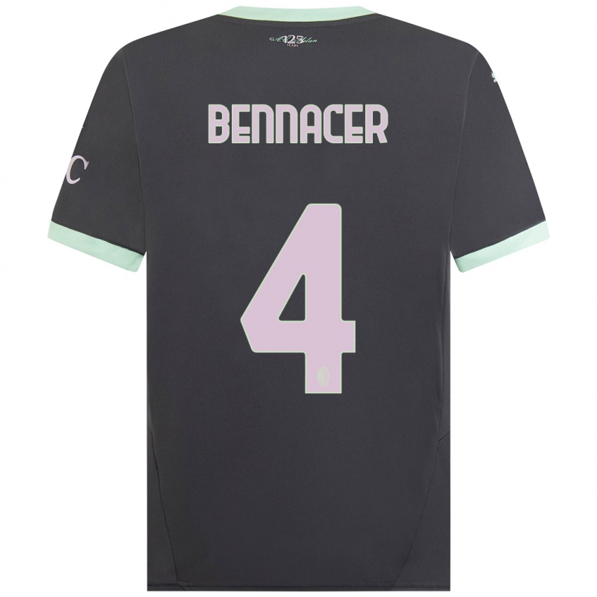 Femme Maillot Ismael Bennacer #4 Gris Troisieme 2024/25 T-Shirt Belgique