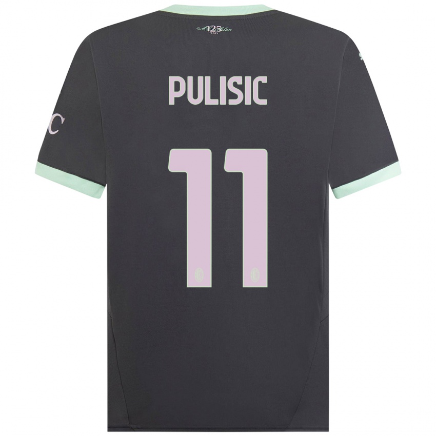 Femme Maillot Christian Pulisic #11 Gris Troisieme 2024/25 T-Shirt Belgique