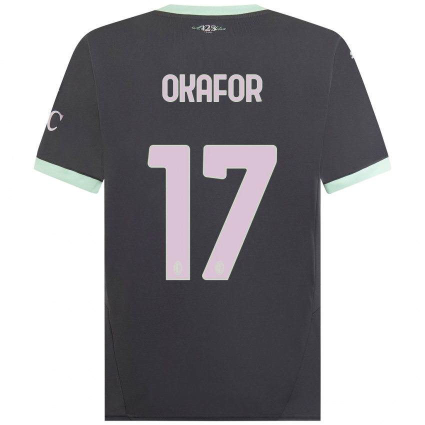 Femme Maillot Noah Okafor #17 Gris Troisieme 2024/25 T-Shirt Belgique