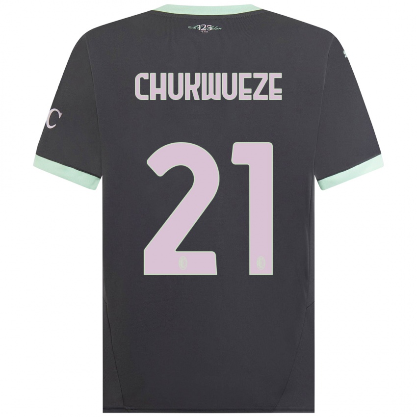 Femme Maillot Samuel Chukwueze #21 Gris Troisieme 2024/25 T-Shirt Belgique