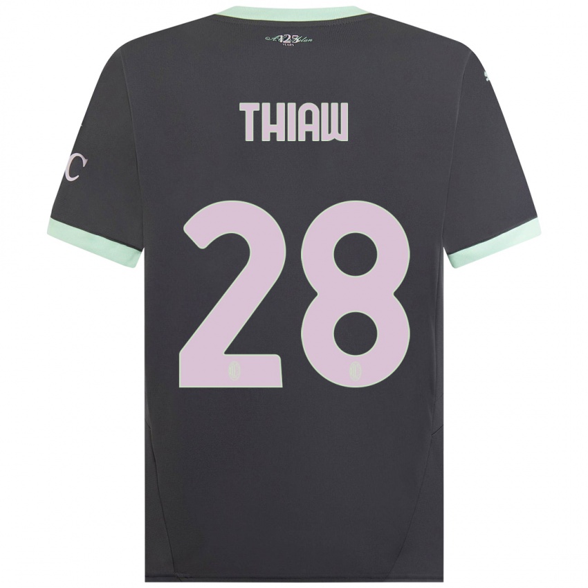 Femme Maillot Malick Thiaw #28 Gris Troisieme 2024/25 T-Shirt Belgique