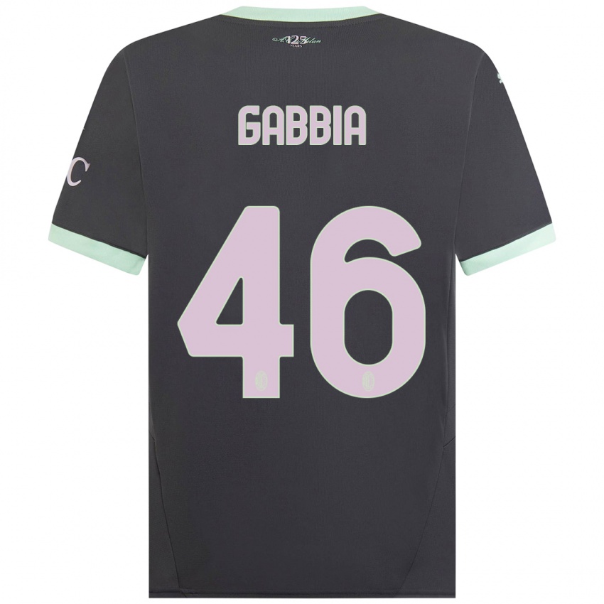 Femme Maillot Matteo Gabbia #46 Gris Troisieme 2024/25 T-Shirt Belgique