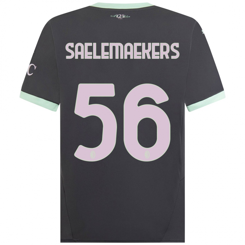 Femme Maillot Alexis Saelemaekers #56 Gris Troisieme 2024/25 T-Shirt Belgique