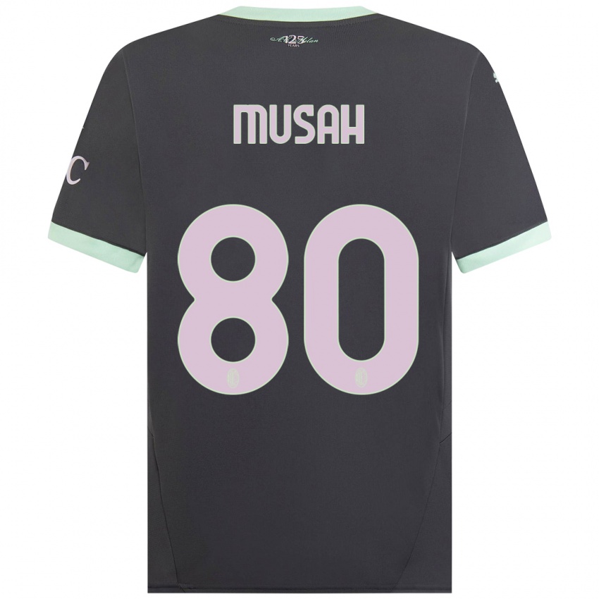 Femme Maillot Yunus Musah #80 Gris Troisieme 2024/25 T-Shirt Belgique