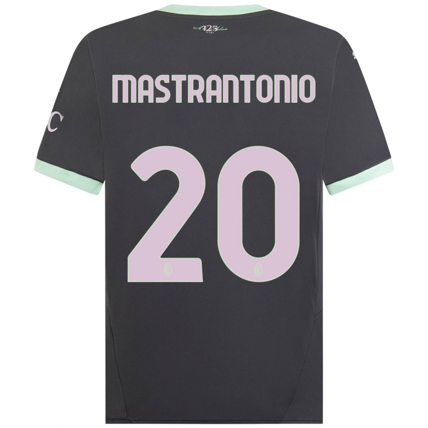 Femme Maillot Davide Mastrantonio #20 Gris Troisieme 2024/25 T-Shirt Belgique