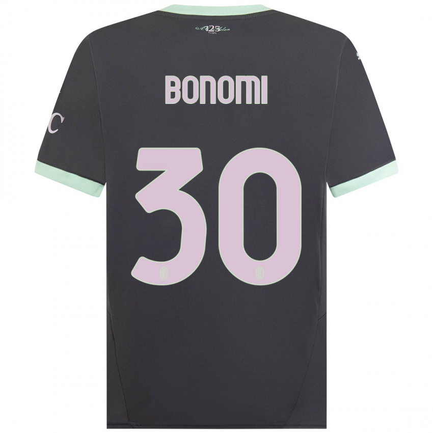 Femme Maillot Alessandro Bonomi #30 Gris Troisieme 2024/25 T-Shirt Belgique