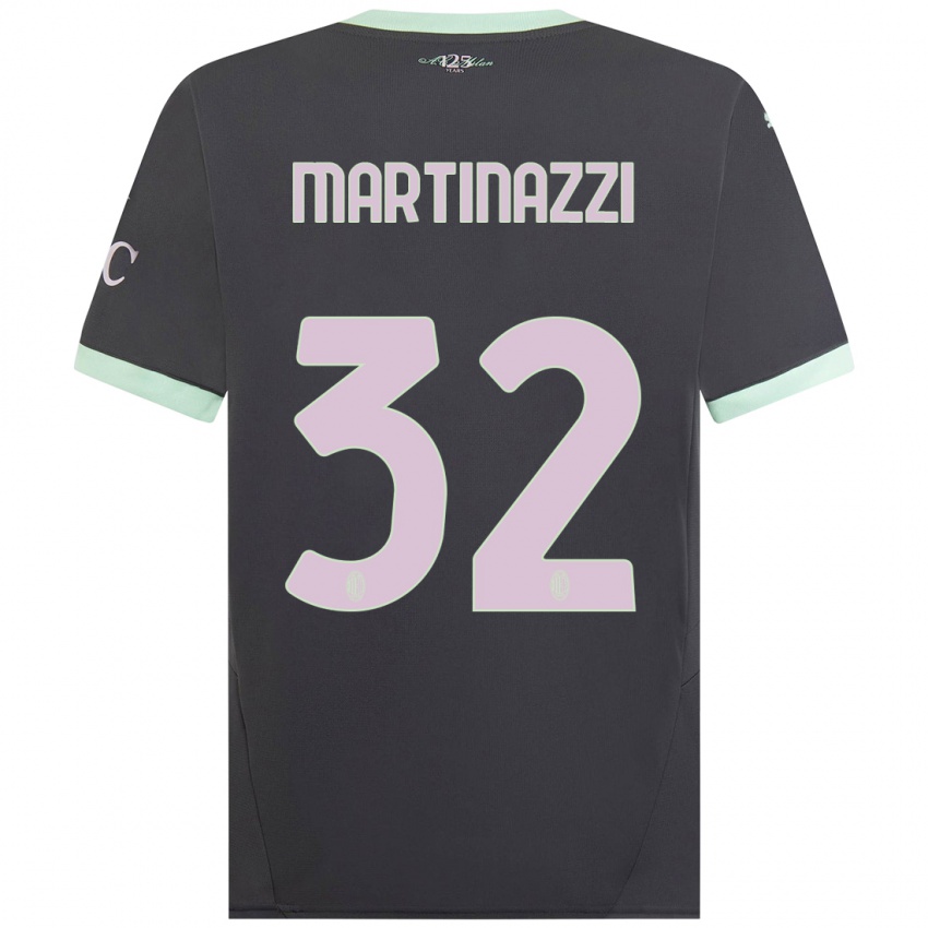 Femme Maillot Luca Martinazzi #32 Gris Troisieme 2024/25 T-Shirt Belgique