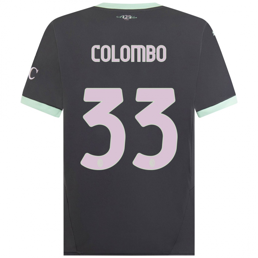 Femme Maillot Federico Colombo #33 Gris Troisieme 2024/25 T-Shirt Belgique