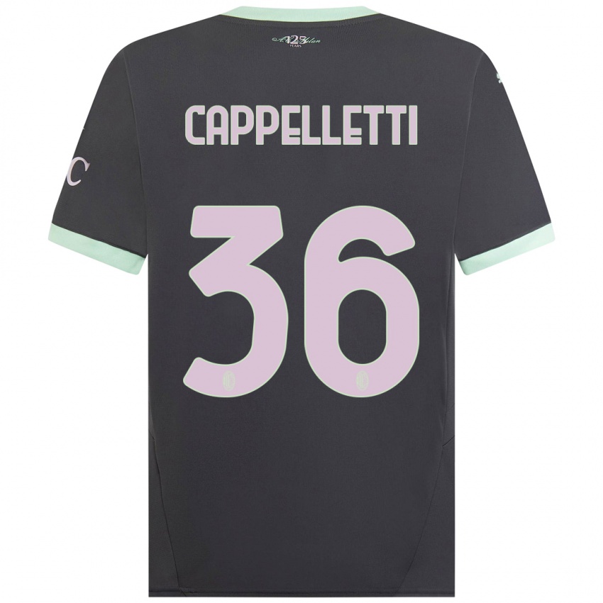 Femme Maillot Mattia Cappelletti #36 Gris Troisieme 2024/25 T-Shirt Belgique