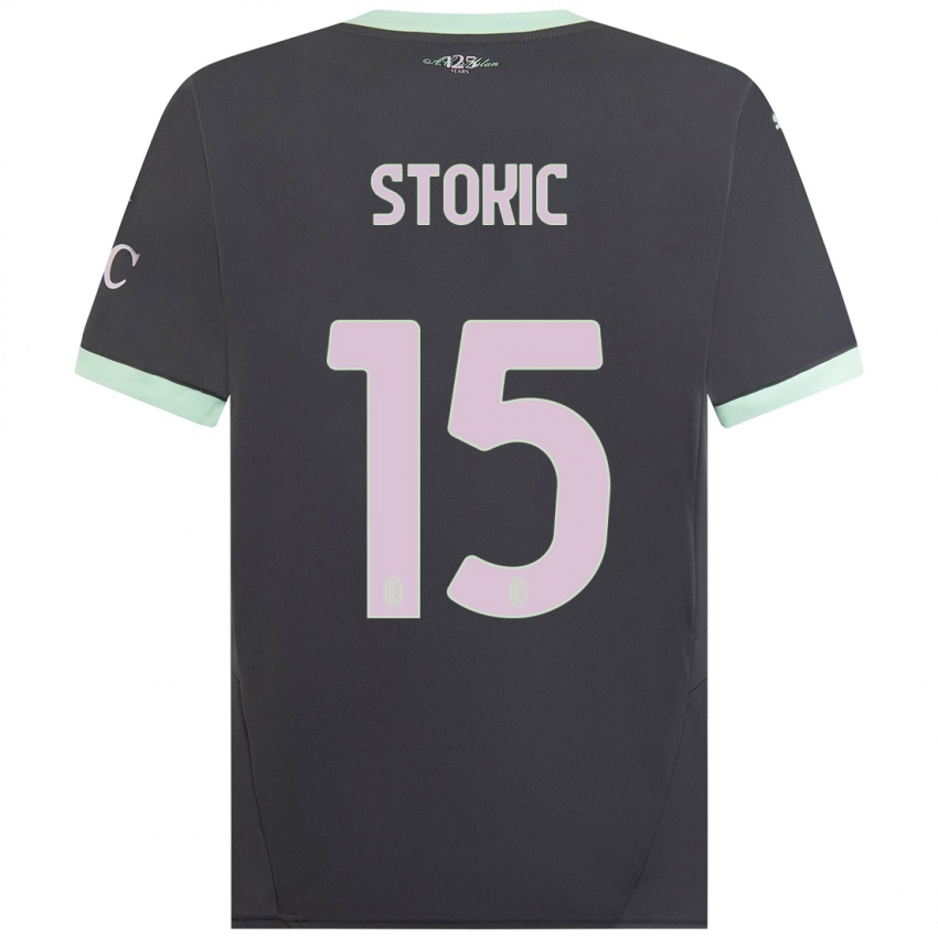 Femme Maillot Sara Stokić #15 Gris Troisieme 2024/25 T-Shirt Belgique