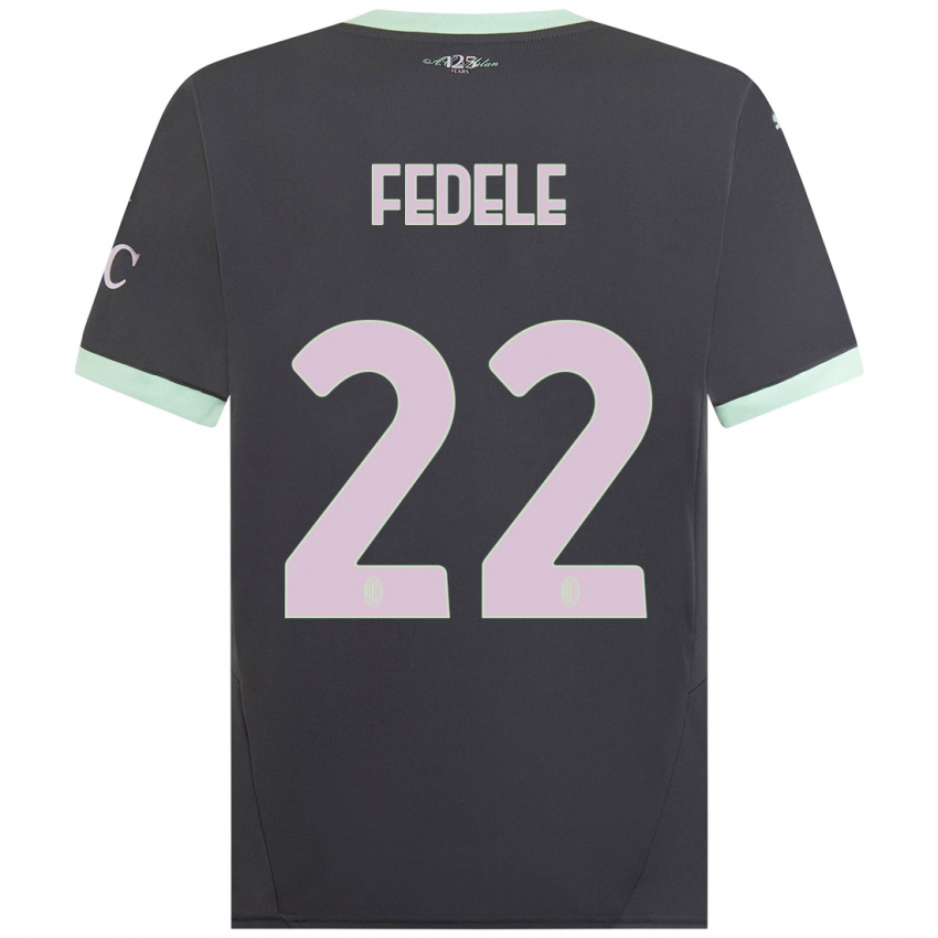 Femme Maillot Noemi Fedele #22 Gris Troisieme 2024/25 T-Shirt Belgique