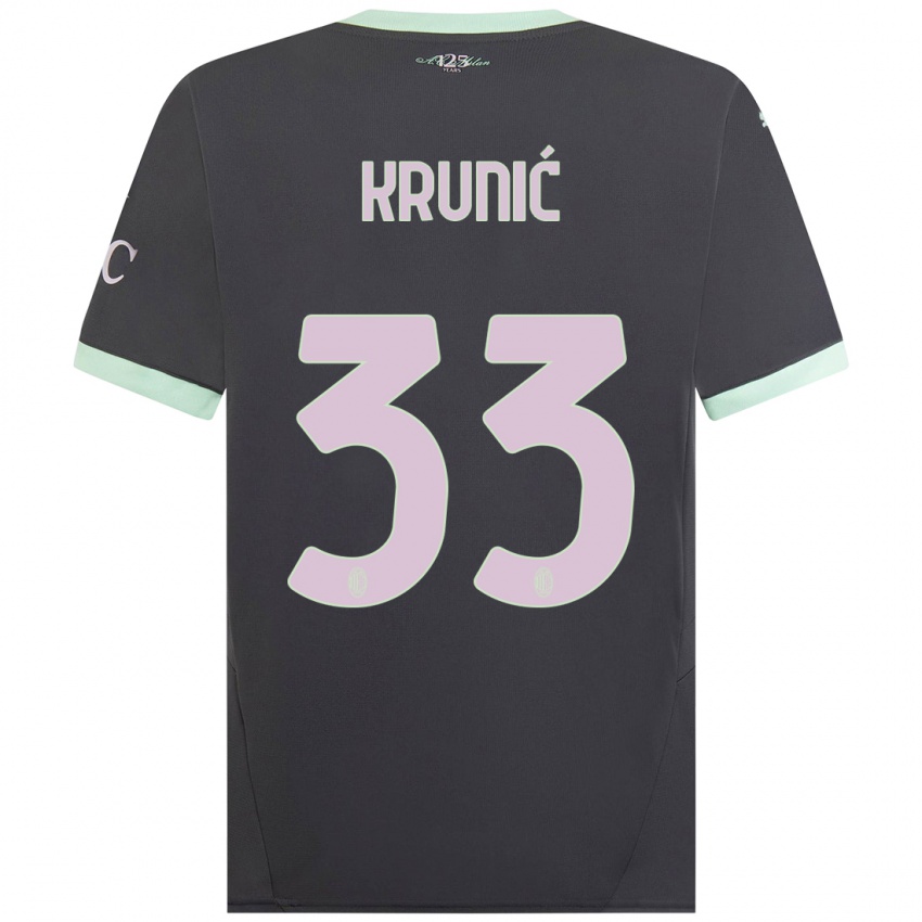 Femme Maillot Rade Krunic #33 Gris Troisieme 2024/25 T-Shirt Belgique