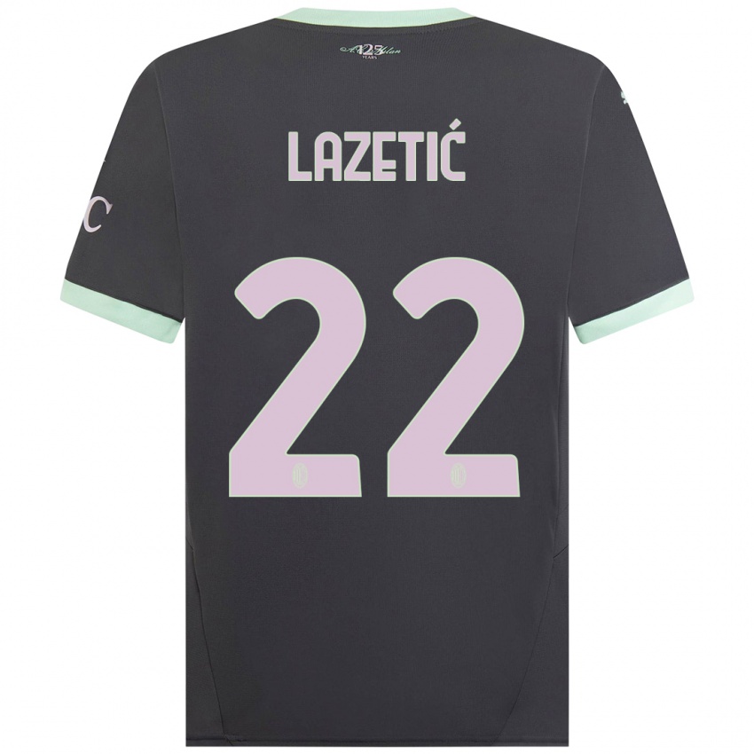 Femme Maillot Marko Lazetic #22 Gris Troisieme 2024/25 T-Shirt Belgique