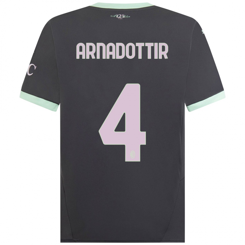 Dames Guony Arnadottir #4 Grijs Thuisshirt Derde Tenue 2024/25 T-Shirt België