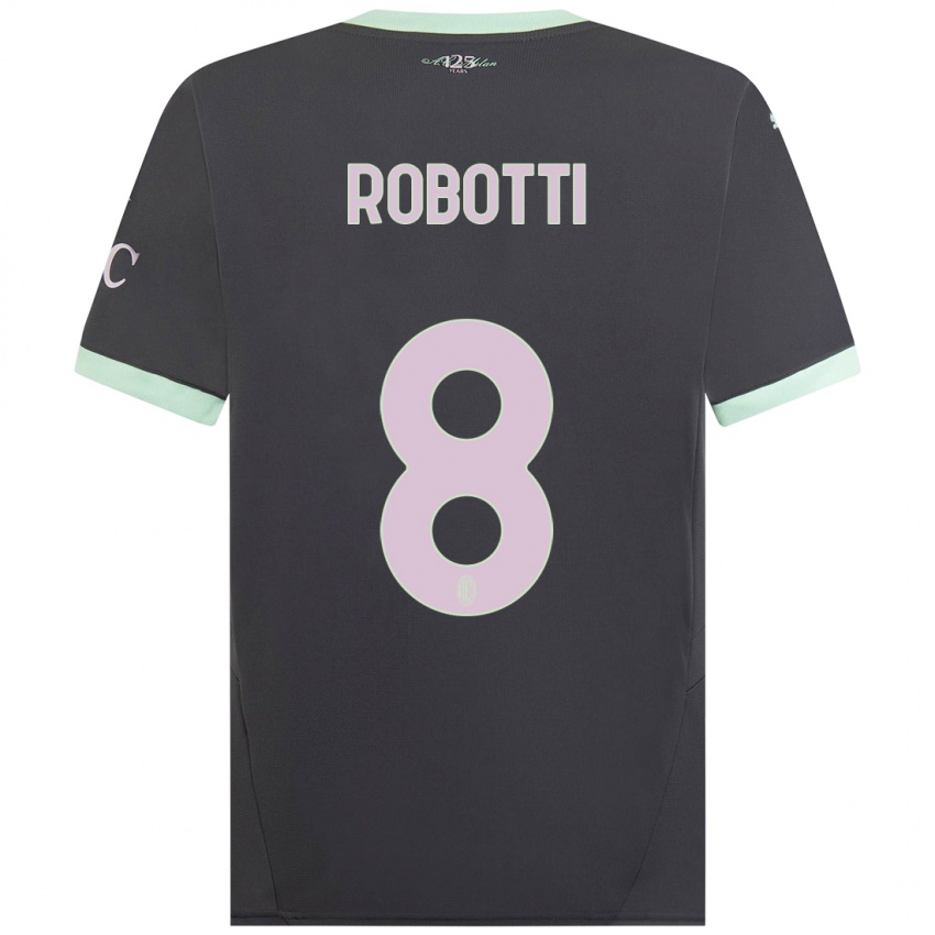 Dames Giovanni Robotti #8 Grijs Thuisshirt Derde Tenue 2024/25 T-Shirt België