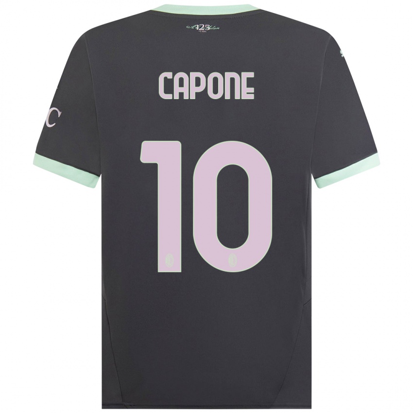 Femme Maillot Andrea Capone #10 Gris Troisieme 2024/25 T-Shirt Belgique