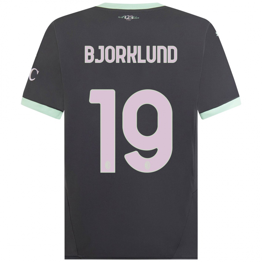 Femme Maillot Lukas Bjorklund #19 Gris Troisieme 2024/25 T-Shirt Belgique